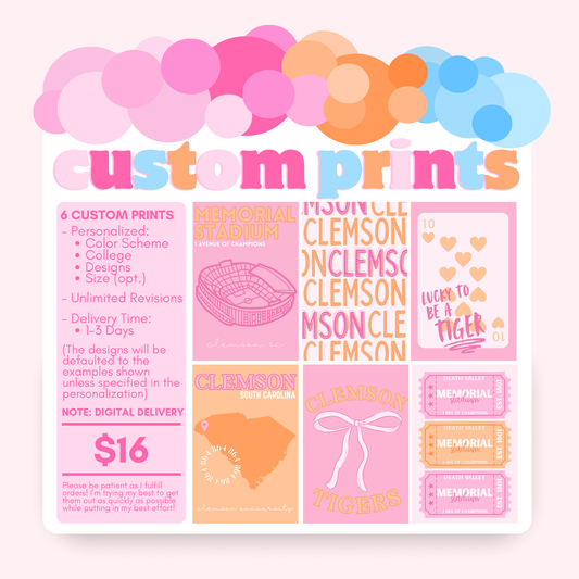 6 Custom College Wall Prints